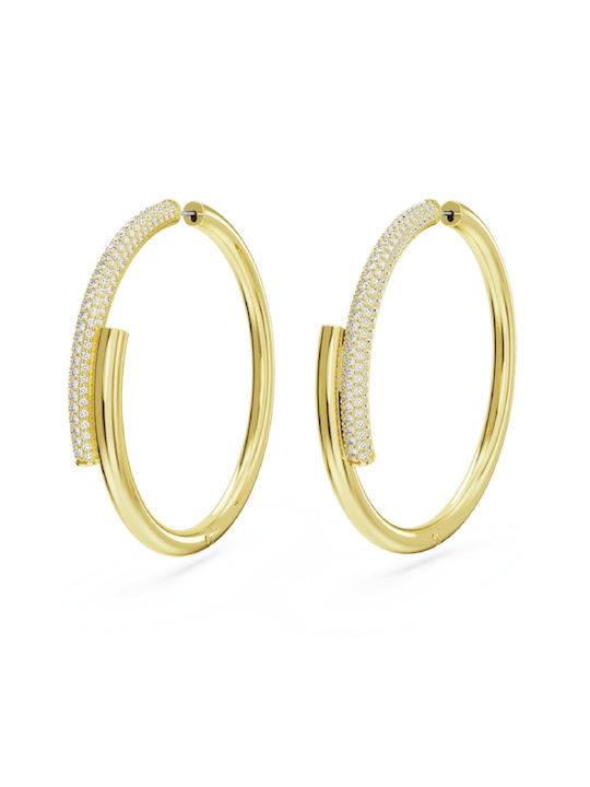 Swarovski Dextera Earrings Hoops Gold Plated with Stones