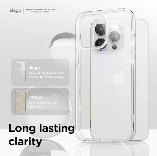 Elago Hybrid Clear Back Cover Plastic / Silicone 1.2mm Transparent (iPhone 15 Pro)