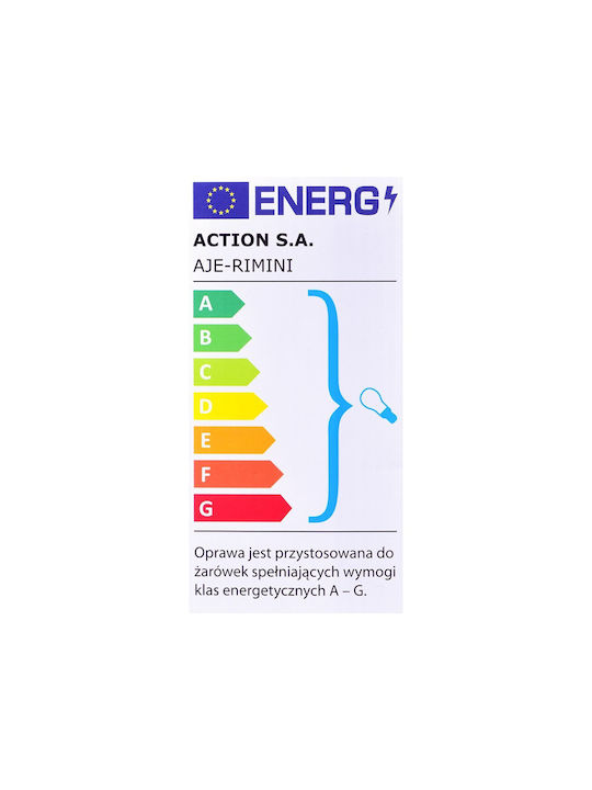 Active Jet Πλαφονιέρα Οροφής Μαύρη με Ντουί E27