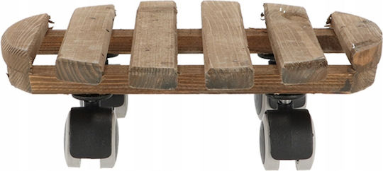 Esschert Design Дървена Поставка За Саксии Кафява С Колела 28.8x28.8см