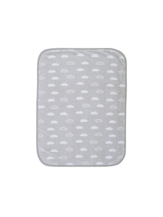 Nef-Nef Homeware Blanket Cot Velvet Grey 100x140cm.