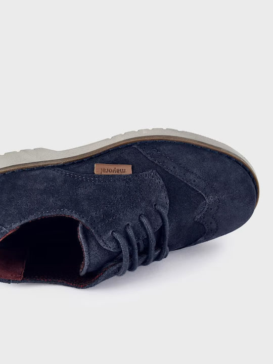 Mayoral Boys Leather Moccasins with Laces Navy Blue