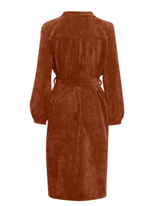 Sorbet Midi Shirt Dress Dress Brown