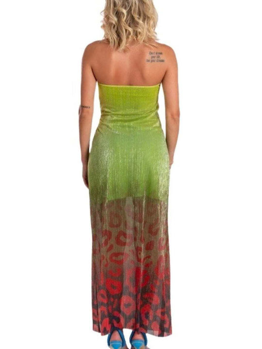 Pin-Up Stars All Day Strapless Maxi Dress Green