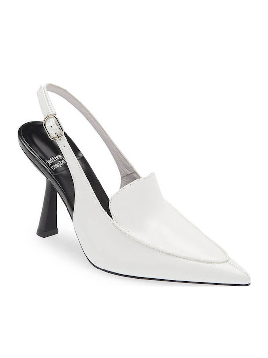 Jeffrey Campbell White Heels with Strap Acclaimed