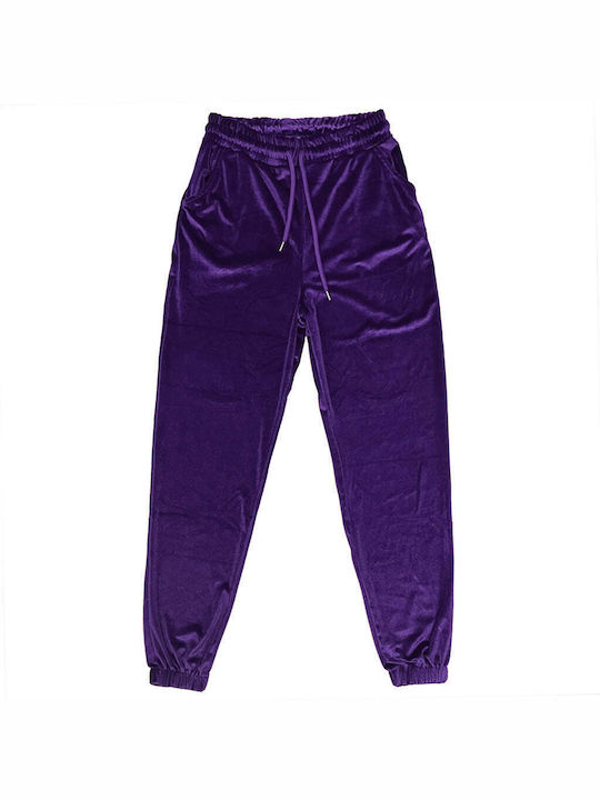 Ustyle Women's Jogger Sweatpants Purple Velvet