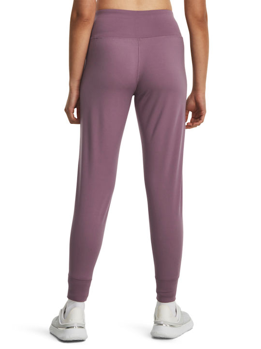 Under Armour Pantaloni de trening pentru femei cu cauciuc Violet