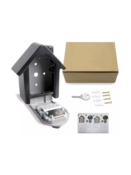 Metallic Combination Key Holder with Lock 13.5x15cm