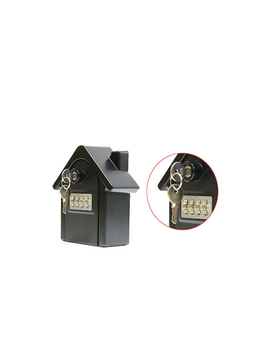 Metallic Combination Key Holder with Lock 13.5x15cm