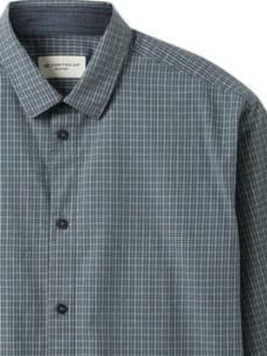 Tom Tailor Men's Shirt Long Sleeve Cotton Checked Green