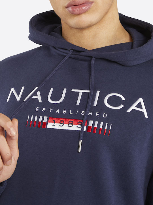 Φούτερ με Κουκούλα Navy Μπλε