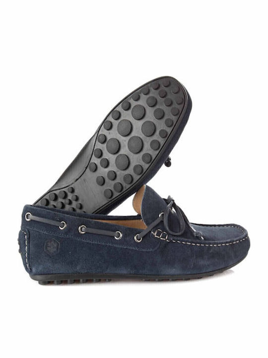 Leather Women's Moccasins in Blue Color