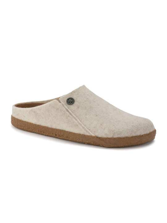 Birkenstock Zermatt Χειμερινές Ανδρικές Παντόφλες Μπεζ Narrow Fit