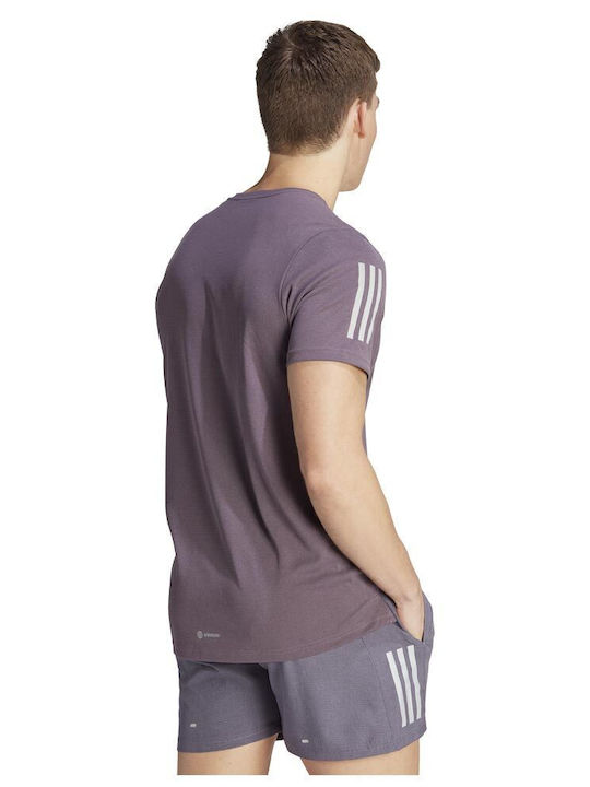 Adidas Ανδρικό Αθλητικό T-shirt Κοντομάνικο Μωβ