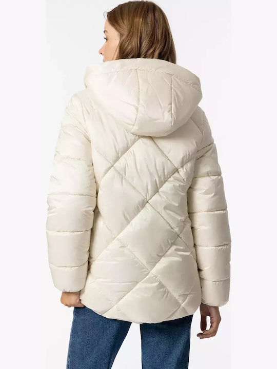 Scurtă Jachetă de femei Puffer Bej
