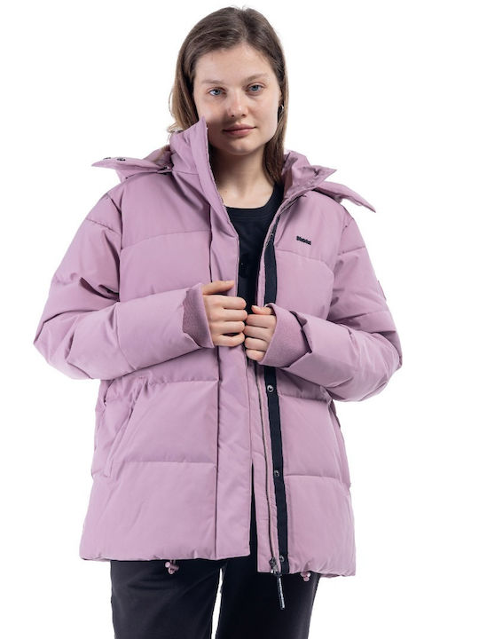 District75 Women's Short Puffer Jacket for Winter Pink