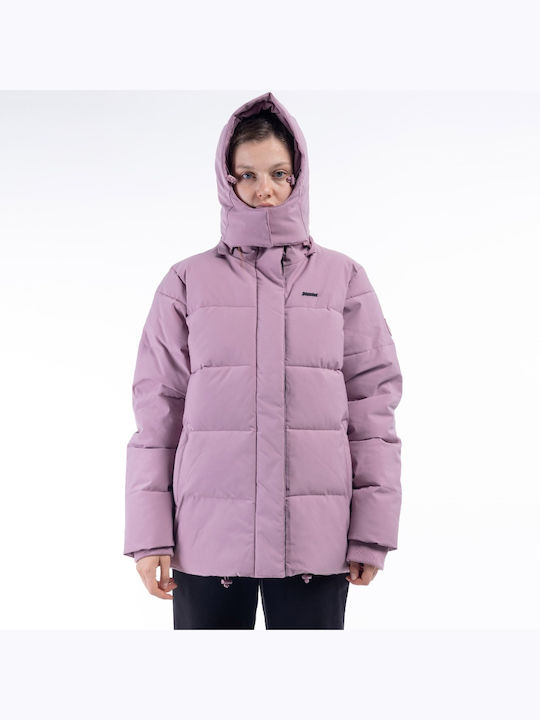 Scurtă Jachetă de femei Puffer pentru iarnă Roz