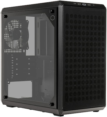 CoolerMaster Q300L V2 Mini Tower Κουτί Υπολογιστή με Πλαϊνό Παράθυρο Μαύρο