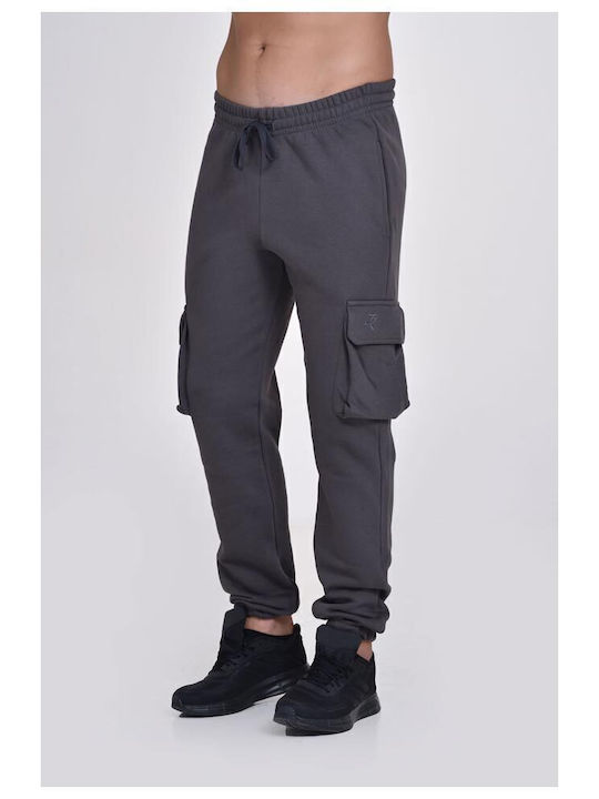 Cargo Sweatpants with Elastic Gray
