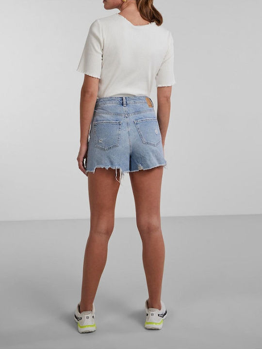 Pieces Women's Jean High-waisted Shorts Blue