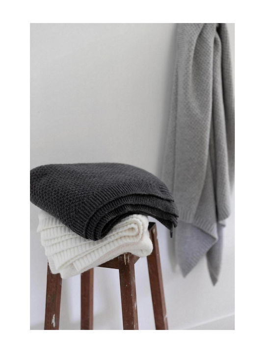 Vivaraise Danilo Armchair Throw Knitted 130x160cm Perle