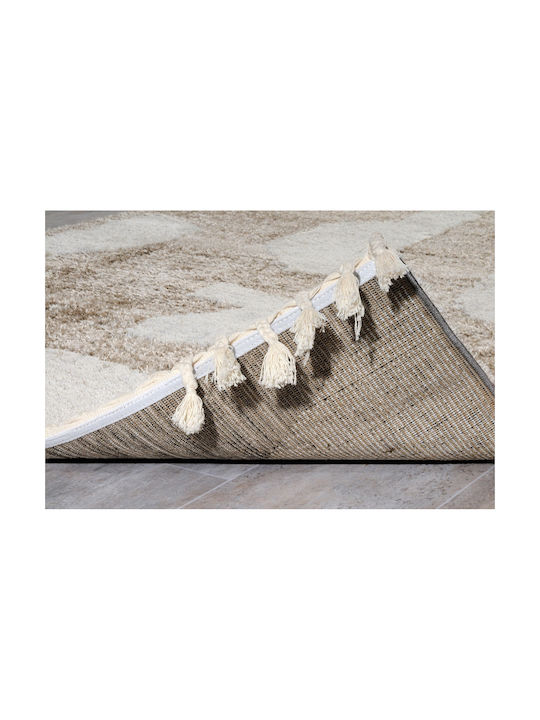 Tzikas Carpets Dolce 62564-070 Handmade Rug Rectangular with Fringes Beige