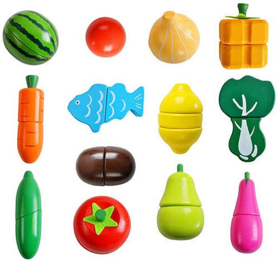 Fruit and Vegetable Wooden Toy for Ages 3+ 34 Pieces