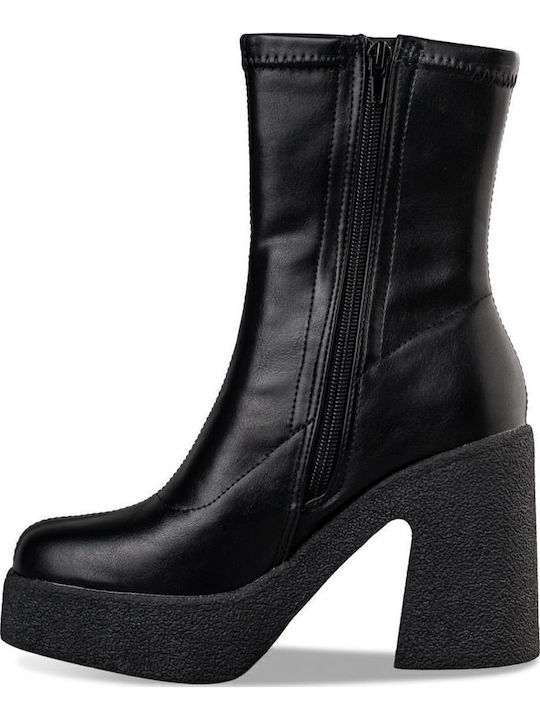 Women's Ankle Boots with High Heel Black