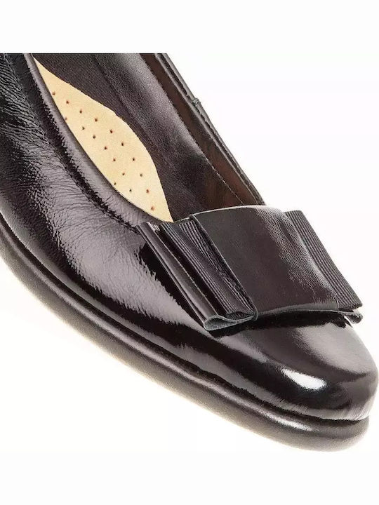 Damen Ballerinas aus Lackleder in Schwarz Farbe