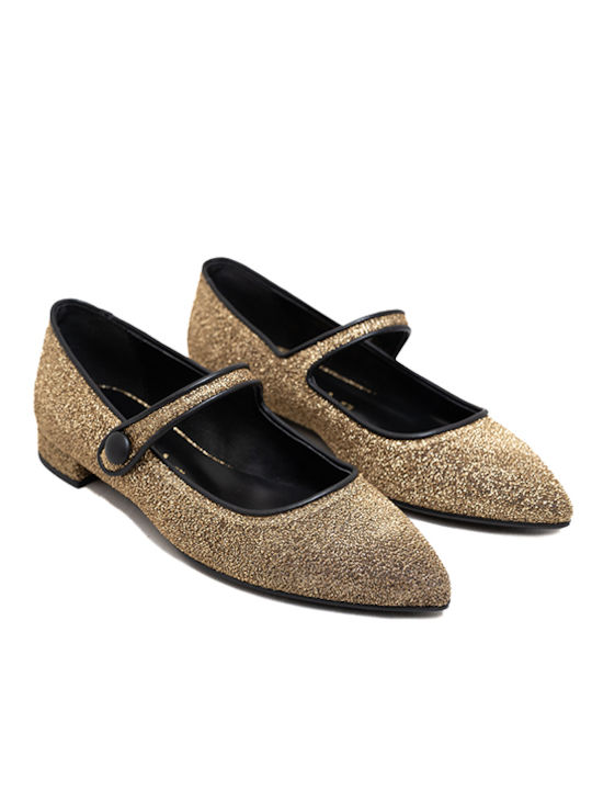 Nacree Damen Ballerinas in Gold Farbe