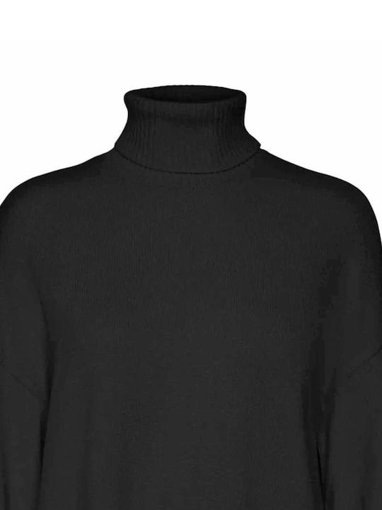 Vero Moda Damen Langarm Pullover Rollkragen Schwarz