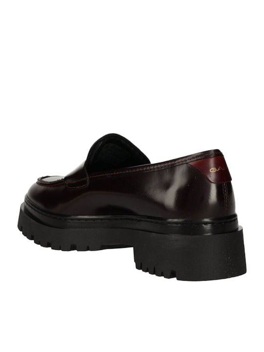 Aligrey Damen Mokassins in Burgundisch Farbe
