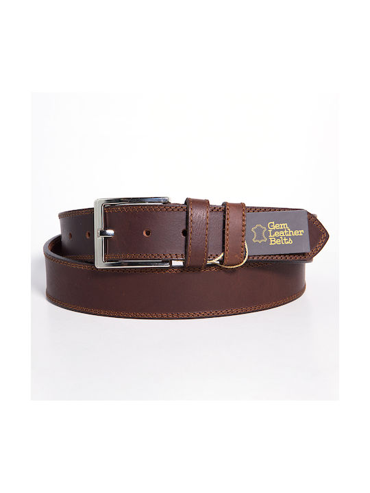 Ageridis Leather Men's Leather Belt Brown