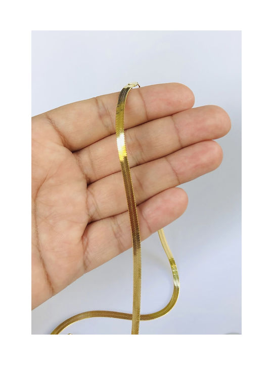 Taxiarchis Chain Neck from Steel Gold-plated Thin Thickness 4mm and Length 45cm