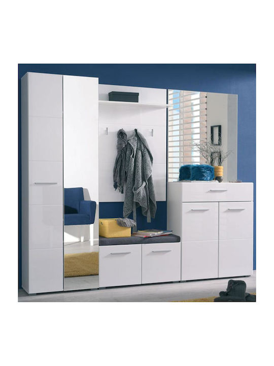 Beny Kom 760 Entry Furniture with Shoe Rack & Bench White 79x35x45cm