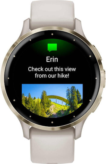 Garmin Venu 3S Stainless Steel 41mm Waterproof Smartwatch with Heart Rate Monitor (Soft Gold Stainless Steel Bezel with Ivory Case and Silicone Band)