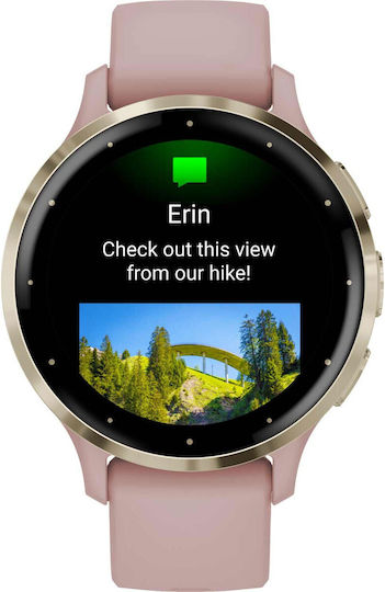 Garmin Venu 3S Stainless Steel 41mm Waterproof Smartwatch with Heart Rate Monitor (Soft Gold Stainless Steel Bezel with Dust Rose Case and Silicone Band)