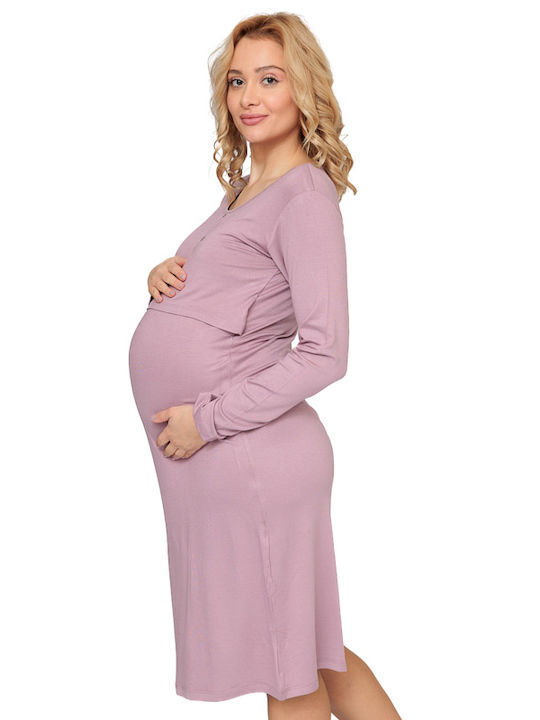 Pregnancy nightgown with long sleeve (28087)