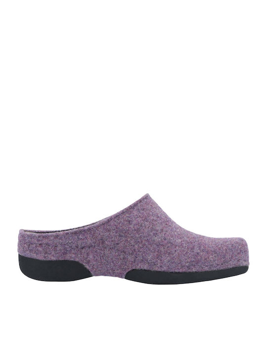 Anatomical Woolen Women's Slippers Lilac