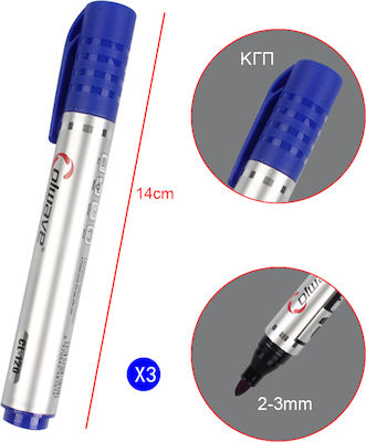 Tpster Permanent Markers blue 3pcs