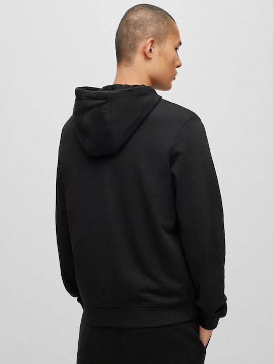 Hugo Boss Men's Sweatshirt Jacket with Hood Black