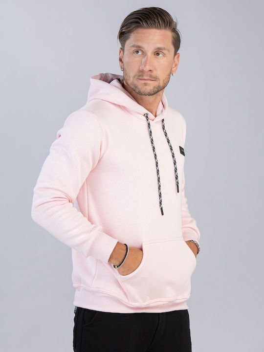 Restart Men's Sweatshirt with Hood and Pockets Pink