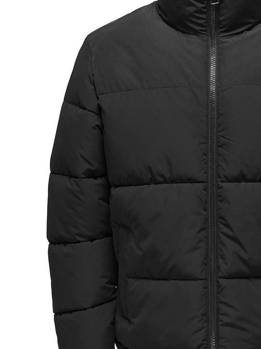 Only & Sons Men's Winter Puffer Jacket Black