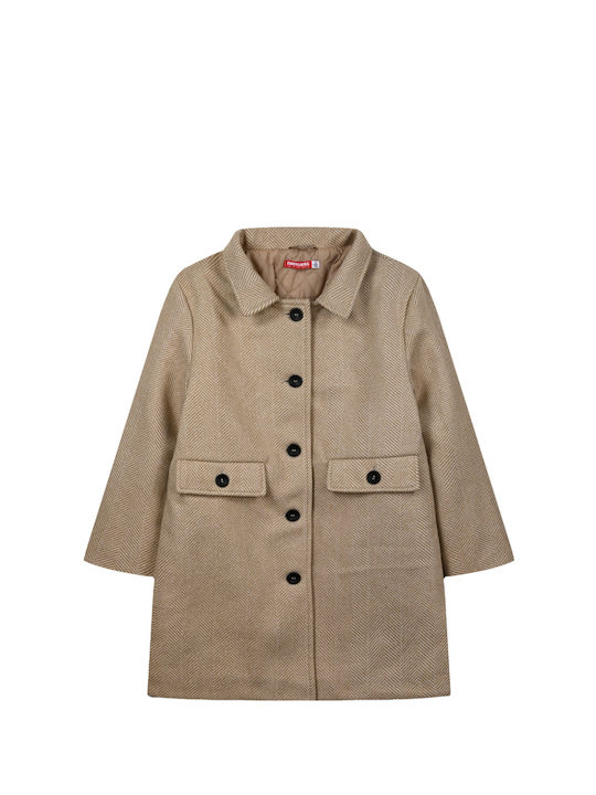 Energiers Girls Coat Beige with Ηood