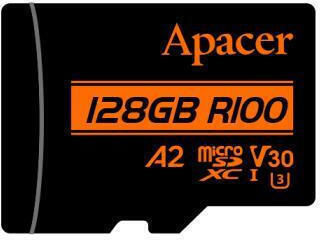 Apacer SDXC 128GB Clasa 10 U3 V30 A2 UHS-I cu adaptor