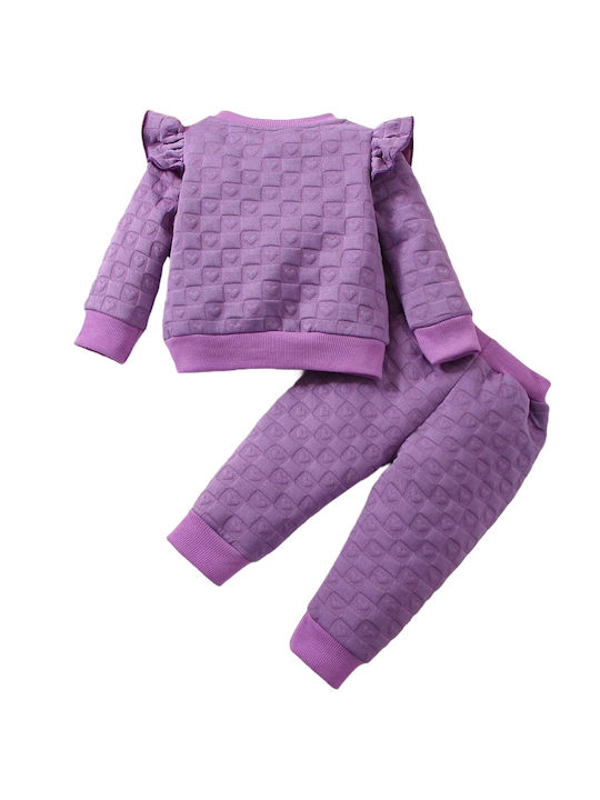 TakTakBaby Kinder Sweatpants Set - Jogginganzug Flieder 2Stück