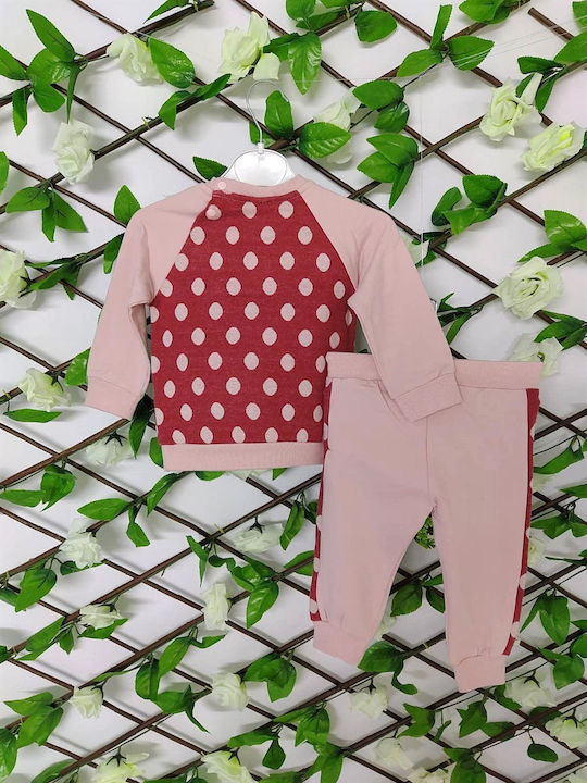 Kids Sweatpants Set Pink 2pcs
