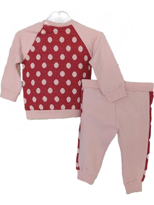 Kids Sweatpants Set Pink 2pcs