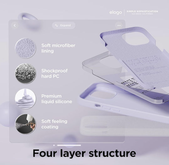 Elago Liquid Back Cover Silicone Purple (iPhone 15 Pro Max)