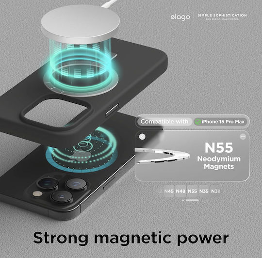 Elago Back Cover Σιλικόνης Μαύρο (iPhone 15 Pro Max)